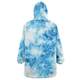 "pets > peeps"  Tie Dye Snug Hoodie (Blue)