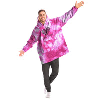 "pets > peeps"  Tie Dye Snug Hoodie (Pink)