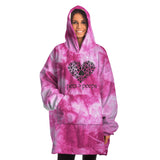 "pets > peeps"  Tie Dye Snug Hoodie (Pink)